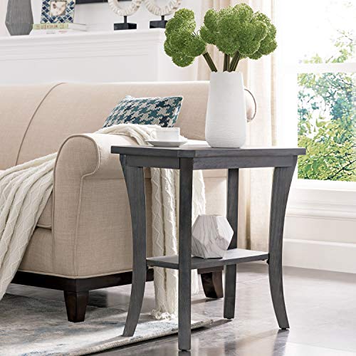 Leick Home 10305-RG Rustic Wire Brushed Driftwood Narrow Side Table with Shelf, Rustic Gray - Image 6