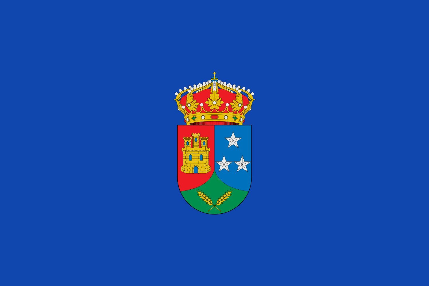 Drapeau de Casarrubuelos grand modèle aux finitions héraldiques de haute précision