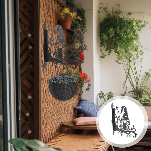 Soporte metálico para suspender plantas exterior negro 8