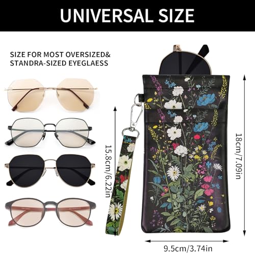 Image of Double Eyeglass Case Soft Dual Glasses Case for Women Men Travel Squeeze Top Sunglasses Cases Eyeglasses Pouch