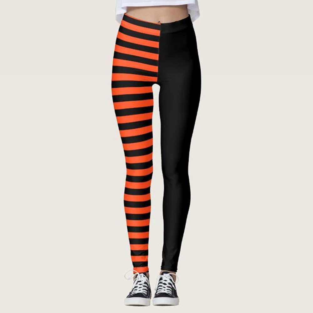 Halloween Leggings Walmart JIFRE Soft High Waist Halloween Pumpkin