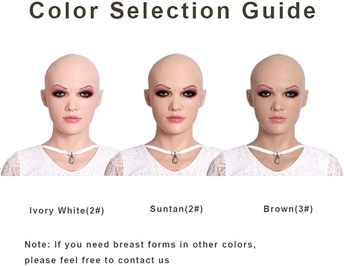 Miniatura 5 de SUAISKR Máscara de cabeza femenina de silicona realista hecha a mano para Halloween Beauty Face para Crossdresser Cosplay