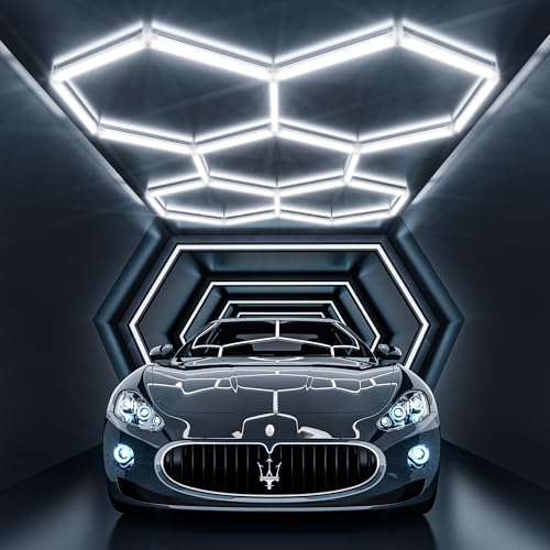Lphianx Hexagon Led Garage Light, 25 Pack 6500 Garagen Licht Hexagon, 200w Hexagon Led Lights, Für Garage, Werkstatt, Lager, Autogarage