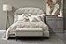 Pulaski Hinged Top Button Tufted Bed Oatmeal Beige, 41.50