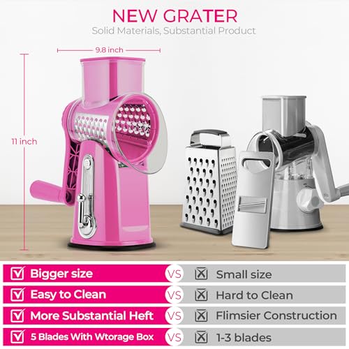 Rallador giratorio con mango y cortador vegetal multifuncional miniatura 2