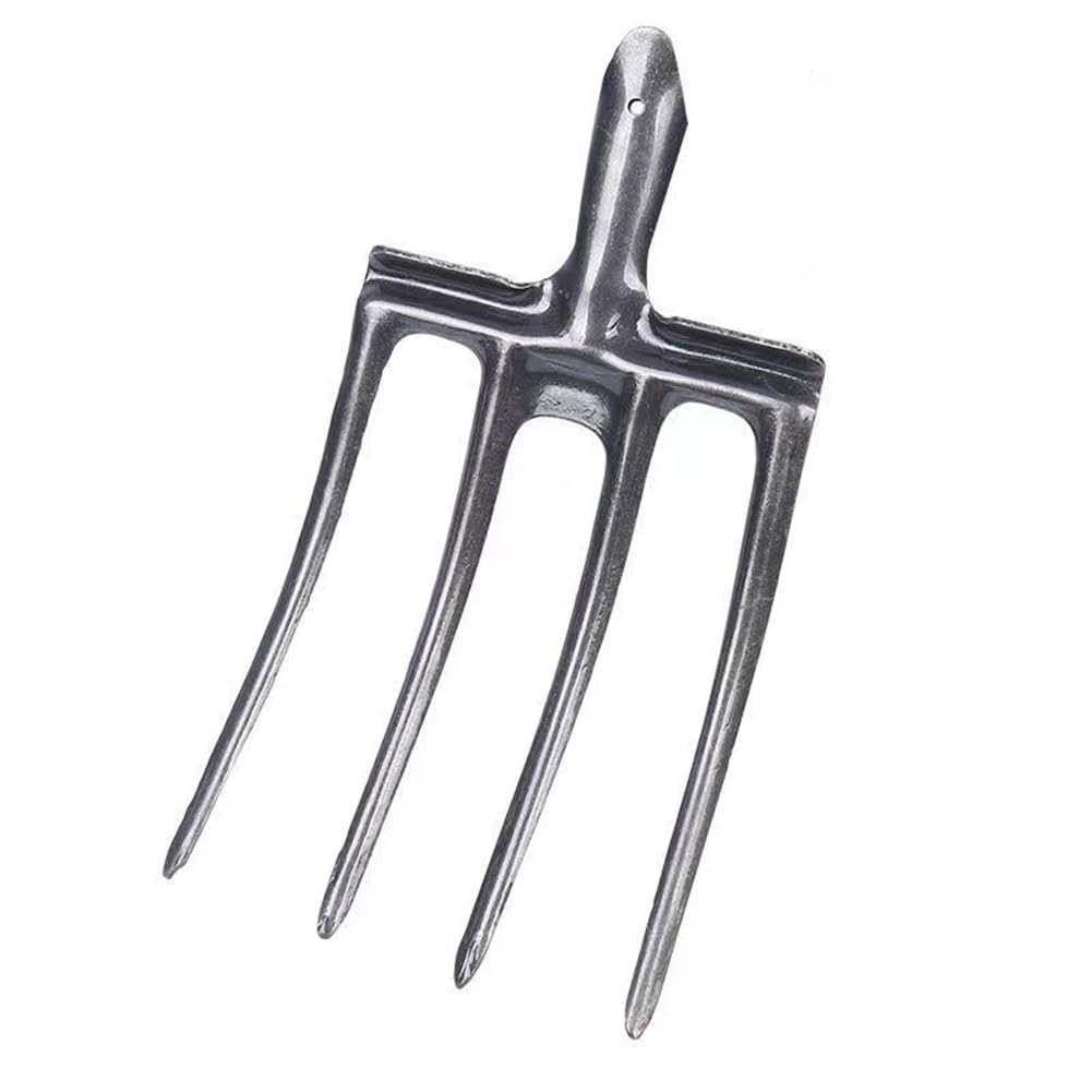 Jnchdghwa As Shown Loose Soil Fork Fourtooth Manual Garden Tool Manganese Steel Farming Tool For Soil Loosening And Clearing Soil Turning Artifact