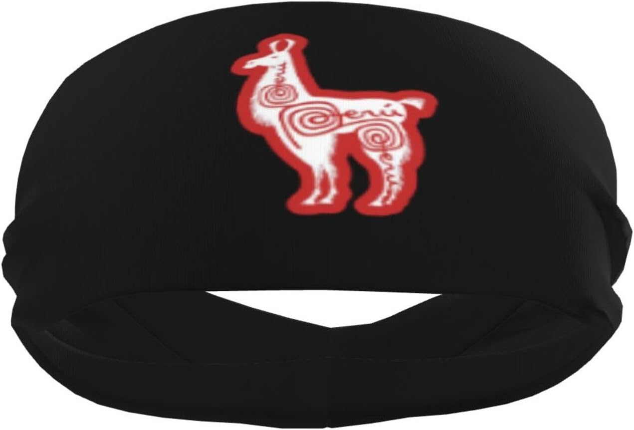 Alpacas Peru Sweatbands Non Slip Headbands Stretch Hairbands Unisex Sport Headdress for Basketball Baseball Volleyball Yoga Running Cycling Workout Spa Fitness Golf