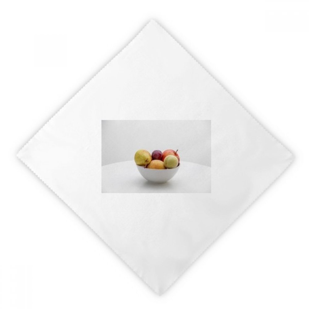 Servilletas de tela blanca para evitar el desperdicio de papel con estampado de frutas