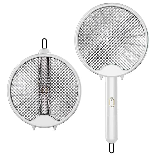 LANWHO 電撃殺虫ラケット 蚊取り電気 3 in 1 電撃殺虫器 蚊取りラケッ ハエタタキ光源誘引式 殺虫灯 省エネ 感電を防ぐ 4層安全ネット 安全スイッチ 折り畳み 軽量 薬剤不用 害虫退治 ハエ退治 蚊対策 虫除け 無害 捕虫器 誘虫灯 手持ち