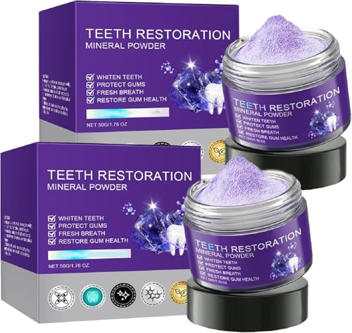 Image of 2-Pack Teeth Restoration Mineral Powder, Purple Dental Restoration Mineral Powder, Effective in Strengthening Teeth and Gums for Daily Use (50G)