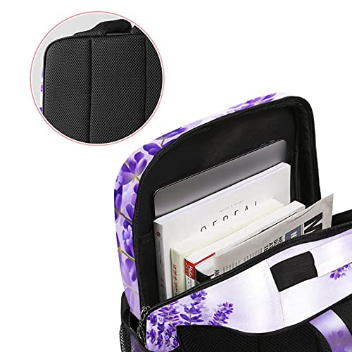 Sac à dos décontracté pour ordinateur portable imprimé lavande - 3