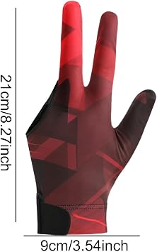 Billiard Glove - Pool Glove Billiard Left Hand - Pool Gloves, 3 Fingers Show Billiard Gloves for Men, Lightweight Billiard Equipment for All Play Positions and Styles