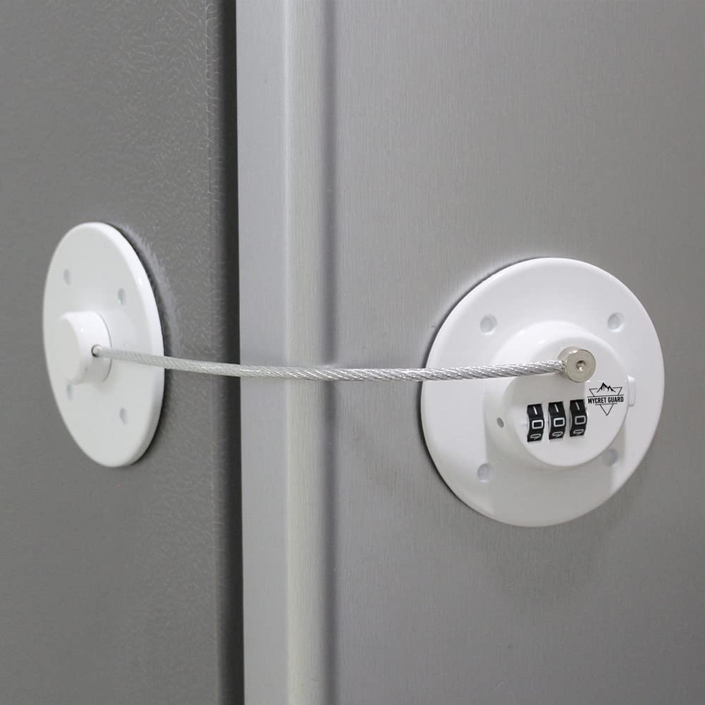 White Refrigerator Combination Lock Child Proof Baby