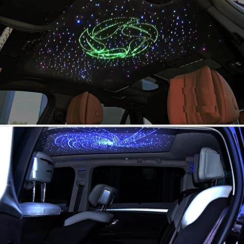 Image of CLOUDSALE Smart Bluetooth LED Fiber Optic Lights Kit for Car Use /Ceiling Star Lighting, 380 Pieces 9.8f 0.03in Optical Fiber with 7W RGBW Smart Light Engine (APP+ Remote)