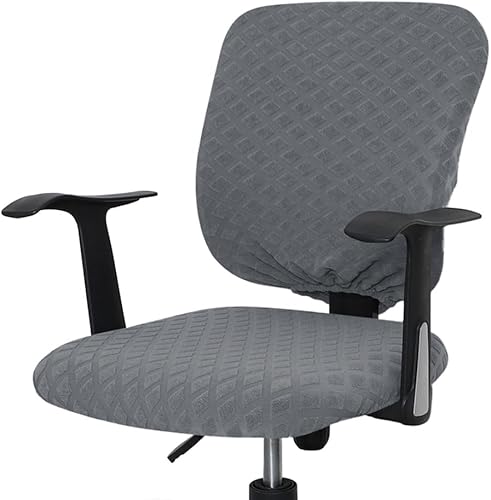 Miniatura 7 de Funda para silla de oficina, resistente al agua, protección dividida y elástica, de tela jacquard, funda universal para silla de trabajo, silla