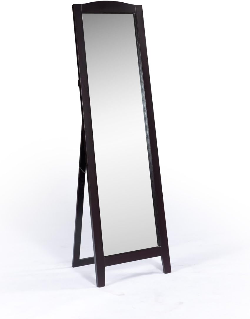 King's Brand Cherry Finish Wood Frame Floor Standing Mirror