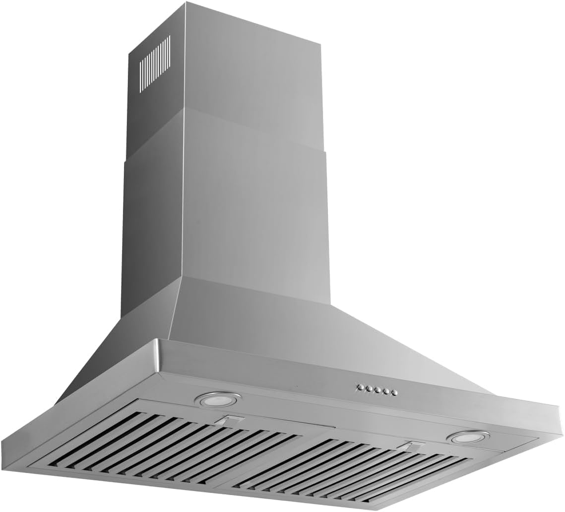 Micmi 48 inch Convertible Vent Wall Mount Range Hood Vent 800CFM Stainless Steel for Kitchen 3 Speed Exhaust Fan ETL listed