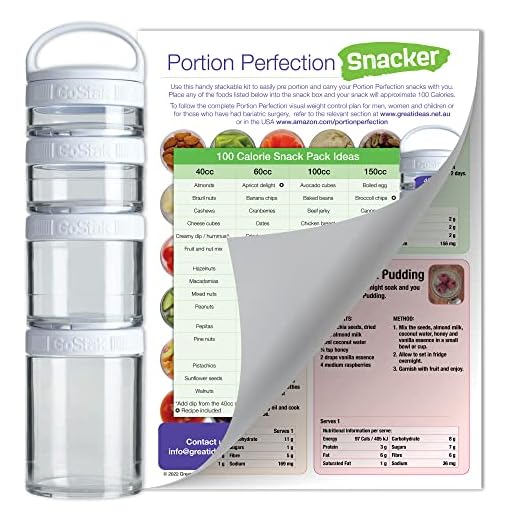 Portion Perfection Snacker Small Snack Containers for Adults - Tritan Clear Portion Control Containers | Weight Loss Products for On-the-Go Healthy Eating. Weightloss and Bariatric Surgery Must Haves