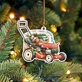 Lawn Mower Christmas Ornament, Lawnmower Ornaments for Christmas Tree, Mowing...