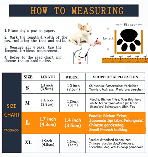 Yaodhaod Dog Winter Boots Warm Winter Little Pet Dog Shoes Fleece Snow Booties For Small Dogs Anti-Slip Sole Paw Protectors Dogs Cold Days Outdoor Walking Running (Brown, Large) #TOP5