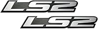 Vista 2 de LS2 - Placa de identificación con emblema de aluminio real altamente pulido plateado sobre negro (paquete de 2)