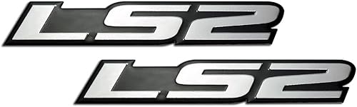 Miniatura 2 de LS2 - Placa de identificación con emblema de aluminio real altamente pulido plateado sobre negro (paquete de 2)