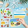 CY2SIDE Summer Beach Stickers - 12PCS Summer Drifting Bottles Sticker Art Craft for Kid Make Your Own Beach Sticker Scene with Pineapple Flamingo DIY Hawaii Party Game Class Fun Activities #4