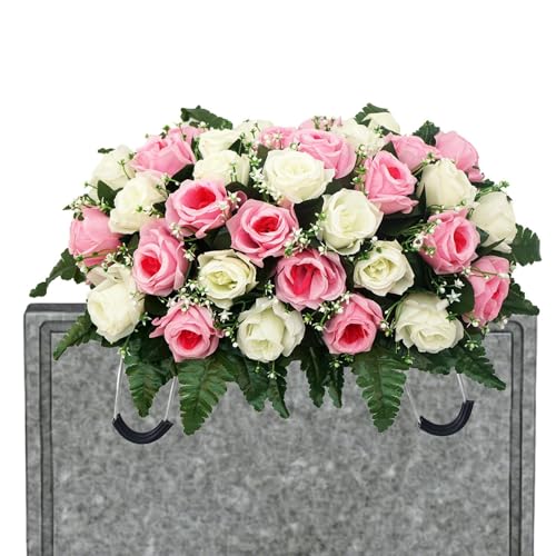 Selle de cimetière avec support funéraire pour fleurs artificielles - 2