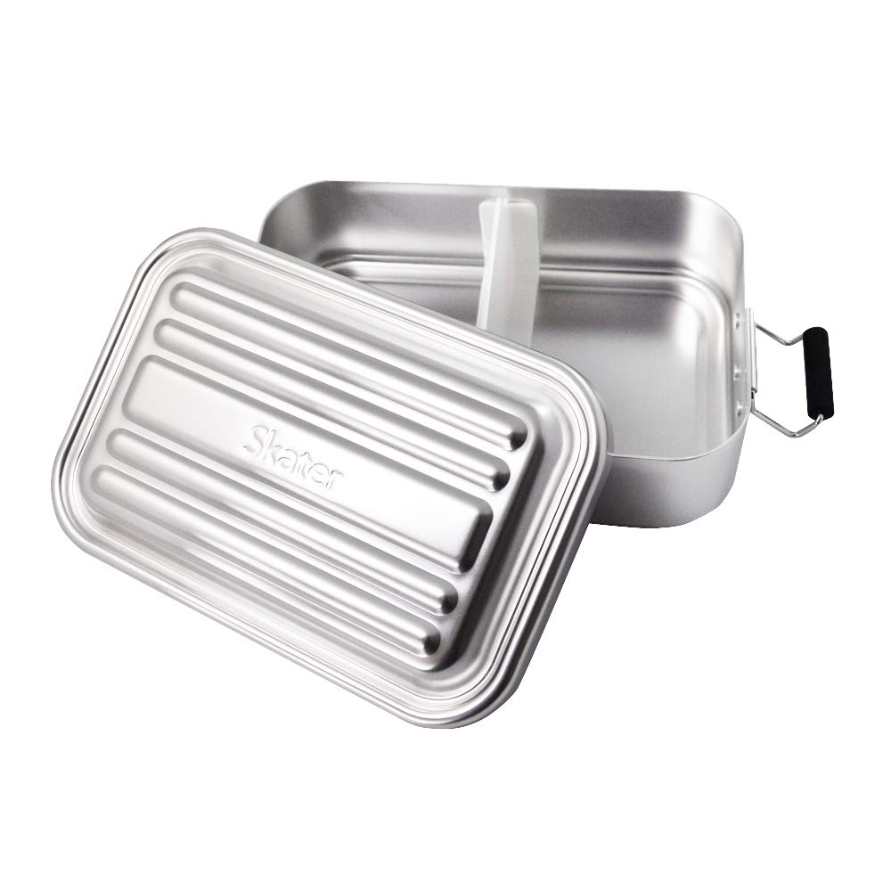 Skater AF10B-A Soft Aluminum Lunch Box, Large Capacity, 33.8 fl oz (1,000 ml), Men's, Silver