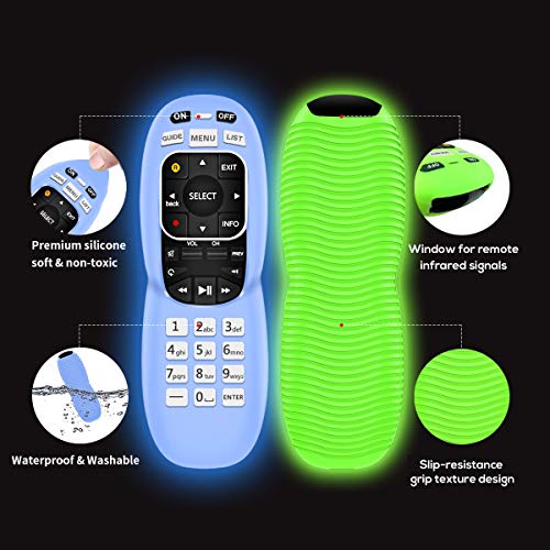 Toluohu(3 Pack) Case For Directv Remote Control,Silicone Case Cover Sleeve Skin For Directv Remote Rc73 Rc70 Rc70H Rc71 Rc71H Rc72 Rc73B With Lanyard-Glow In Dark #TOP3