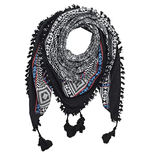 Foulard Palestinien Keffieh En Coton 100x100cm - Bicolore Style Intemporel Pour Homme Et Femme