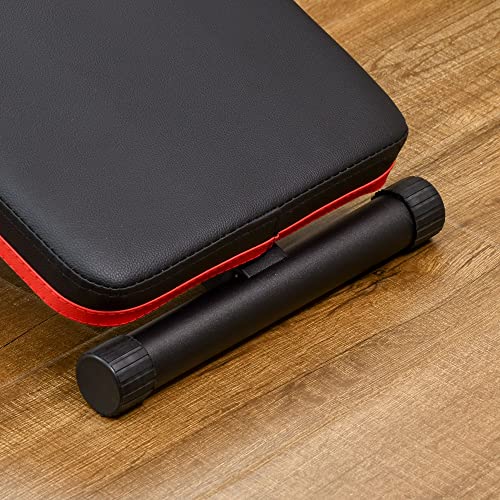 HOMCOM Banco de Abdominales Plegable y Ajustable, Banco de Pesas Multifuncional para Gimnasio con Respaldo Acolchado, 47x139x51-69cm, Negro y Rojo - imagen 8