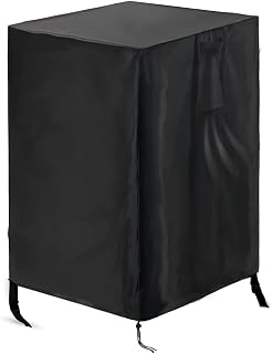 Saking Fire Pit Cover,21 Inch Square Waterproof Firepit Cover Fireplace Fire Pit Table Covers for Fire Pit Column - 21 x 21 x 35 Inch Black