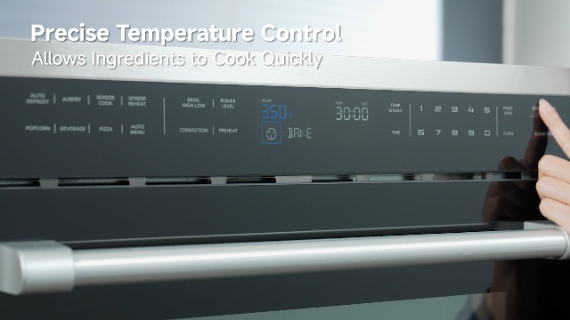 Image of AAOBOSI 24 Inch Built-in Microwave Convection Oven, 1.6 Cu.Ft Wall Microwave Air Fryer Combo, 1000W, Sensor Cook & Auto Menu, 12 Cooking Modes, Drop Down Door, Stainless Steel