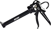AWFPRO Heavy Duty 18:1 Caulk Gun - Steel Frame, Rotating Barrel, No Drip Release, Ladder Hook & Puncture Tool for 10oz Cartridges