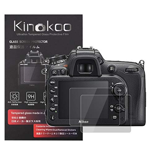 Image of kinokoo Tempered Glass Film for Nikon D7200 /D7100 /D810 /D800 /D610 /D4 /D4S /DF Crystal Clear Film Nikon D7200 D7100 D810 D800 D610 D4 D4S DF Screen Protector Bubble-free /Anti-scratch(2 pack)