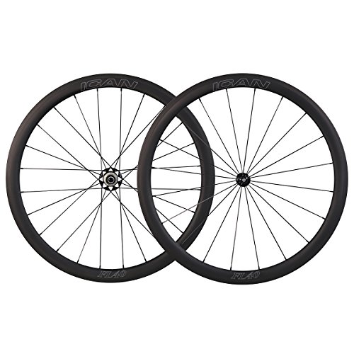 700C Carbono Carretera Bicicleta Ruedas 40mm Ancho Clincher Tubeless Ready Novatec Buje