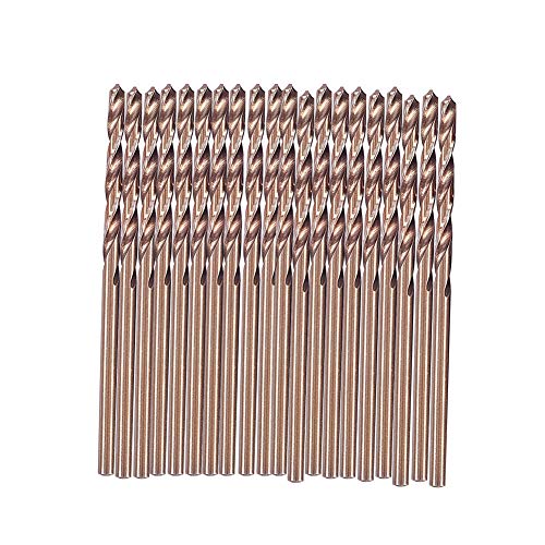 Utoolmart ツイストドリル ドリル セット ツイストドリルビット ドリル径2.5mm 全長57mm シャンク径2.5mm 20個入り 麻花ドリルビットセット 鉄工用ドリルド 電動ドリルビット ドリル刃セット高速度鋼工具 HSSビット 掘削工具 穴あけ DIY 電動工具 シャンパン