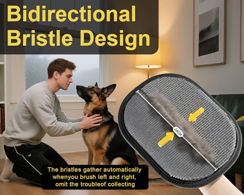 2Pcs Electrostatic Pet Hair Remover Glove, Reusable Cat & Dog Hair Remover for Couch, Furniture, Carpet, Curtain, Upgraded Animal Fur Removal Tool