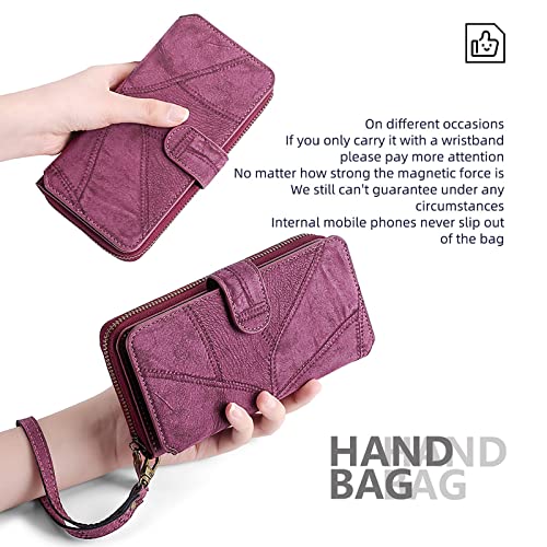 Funda tipo cartera para iPhone que evita pérdidas con tarjetero de cremallera 7
