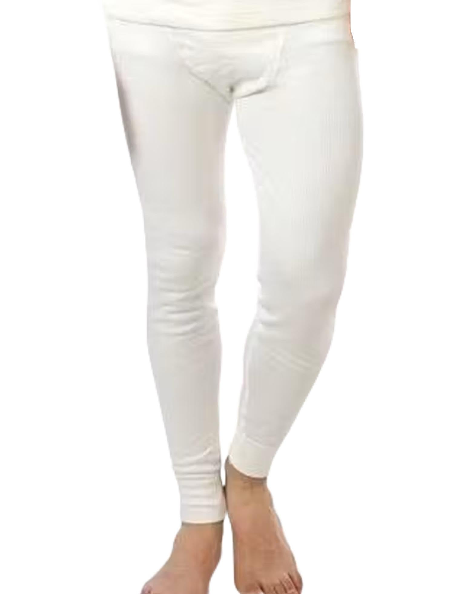 Men's Thermal Track Pant, White, Full Length, Winter Inner Wear-image-34