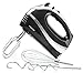 Price comparison product image Emperial Black Hand Mixer 300W with Chrome Beaters, Dough Hooks & Balloon Whisk - 5 Speeds with Turbo Button