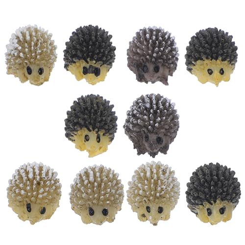 10 Stück Gartendeko Gartenfigur Mini Igel aus Harz
