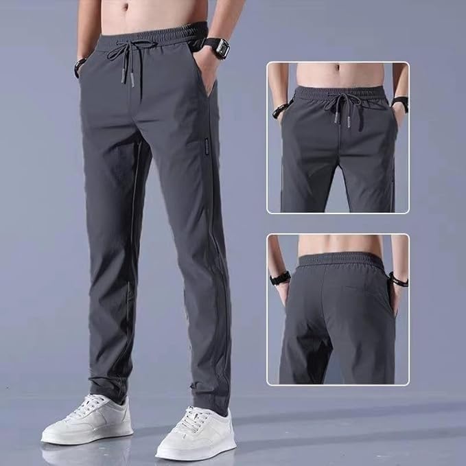 Image of Men's Solid Jogger Pants with Pockets - Combo Pack of 2