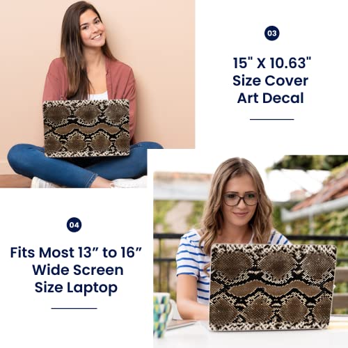 Image of LSS 15 15.6 inch Laptop Notebook Skin Sticker Cover Art Decal Fits 13.3 inch 14 inch 15.6 inch 16 inch HP Dell Lenovo Apple Asus Acer Compaq (Free 2 Wrist Pad Included) Snake Print
