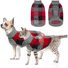 BEAUTYZOO Small Dog Sweater Female Male, Fleece Dog Turtleneck Pullover Sweater, Soft Warm Cute Knitted Cat Sweater Cold Weather Puppy Knitwear Girl Boy, Pet Clothes for Chihuahua Bulldog Yorkie, XXS