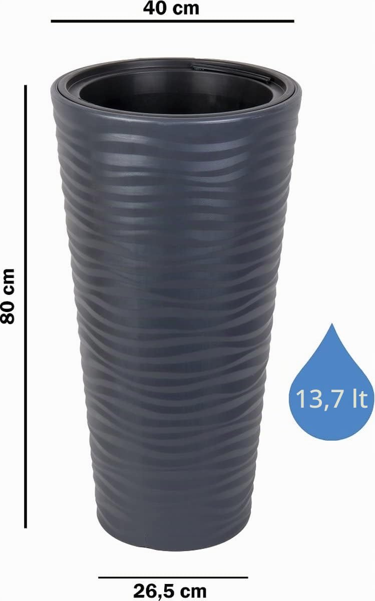 Vaso da fiori alto alto Vaso rotondo bianco 80 cm Fioriera alta porta interna esterna