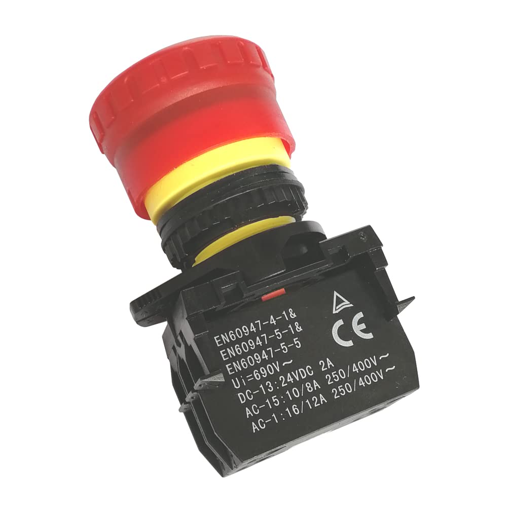 HY57B 250 V 12 A 1NC pulsante pulsante pulsante rosso di emergenza per elettrodomestici
