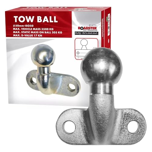 50mm Tow Ball - Towbar Bar For Towing | Ec Standard | Eu Approved | Stabiliser Quality | Van, Car, Transport | Caravan Hitch | Connector | Auto