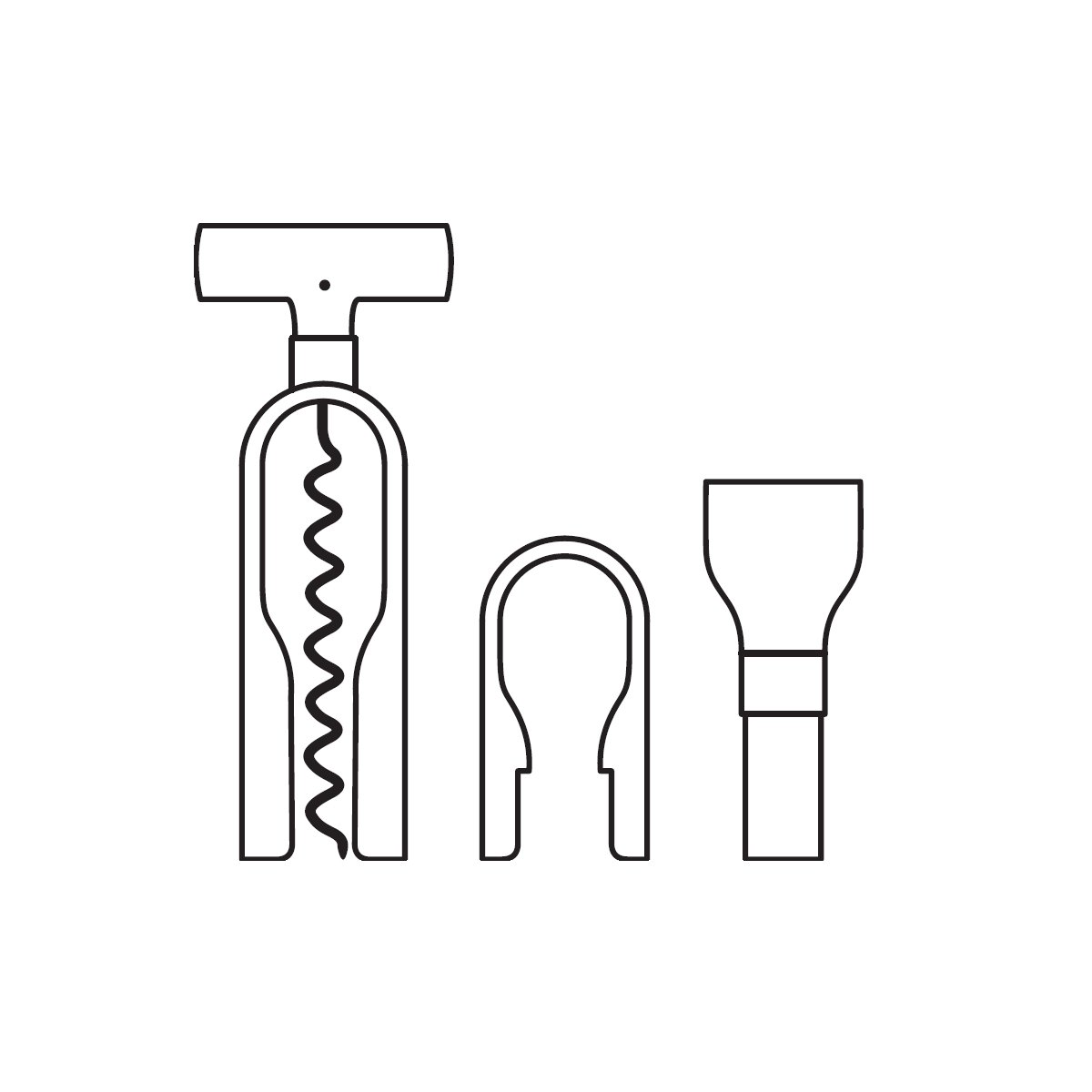 WMF Baric Wein Sommelier Set 3-teilig, Korkenzieher Set, Wein Zubehör, Folienschneider, Flaschenverschluss, in Walnussholzbox, schwarz